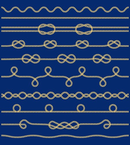 Pattern with gold chains fabric design trendy Vector Image