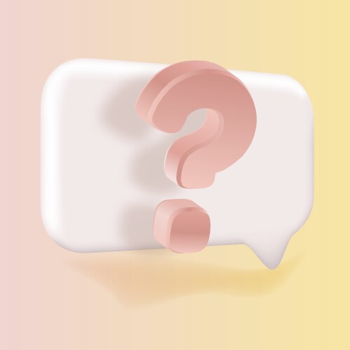 3d question mark icon sign or ask faq and qa vector image