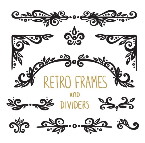 Elegant Calligraphic Borders & Swirls Vector Image