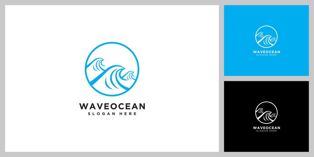 Ocean wave logo design template Vector Image