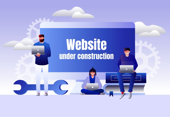 Construction company landing page template Vector Image