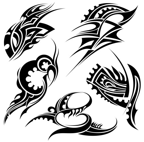 Tribal art dragon tattoo Royalty Free Vector Image
