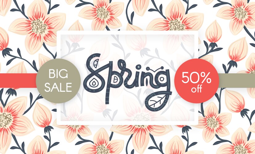 Spring Floral Sale Pattern Vector Image