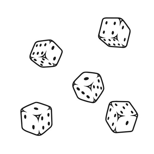 falling casino dice concept vector image