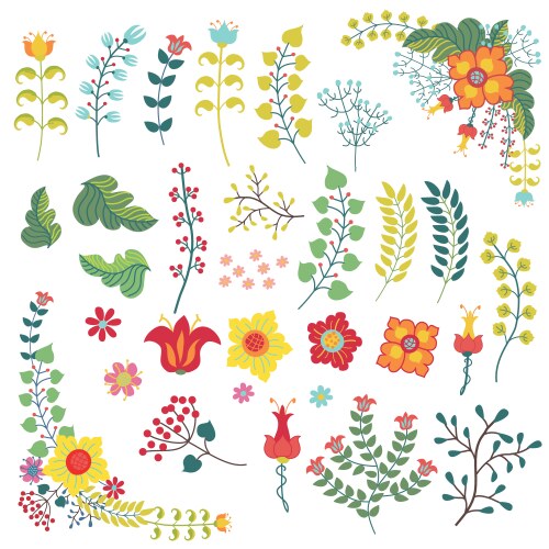 Floral Bouquet Vintage Vector Image