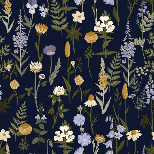 Floral seamless pattern botanical Royalty Free Vector Image