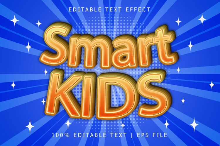 Comic Kids Editable Text Effect 3 Dimension Vector Image