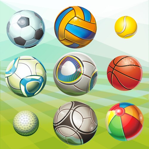 Various sports balls vector image