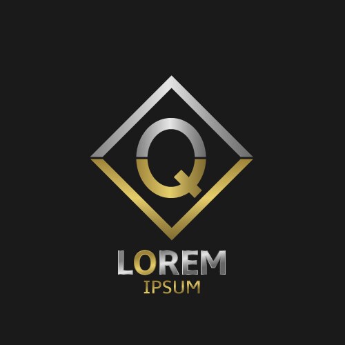 Golden q letter Royalty Free Vector Image - VectorStock