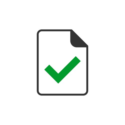 Document Accepted - Checkmark Icon Vector Image