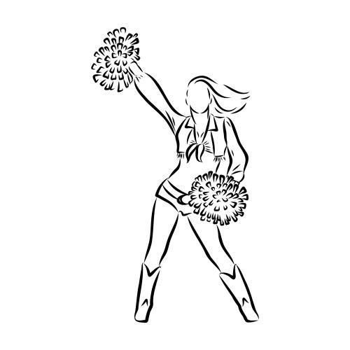 Cheerleader sketch cheerleading Vector Image
