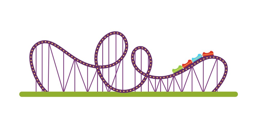 roller coaster flat isolated vector image