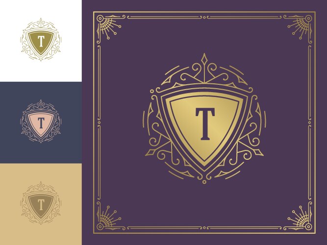 Vintage monogram design template Royalty Free Vector Image