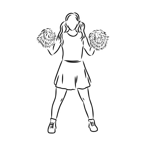 Cheerleader sketch cheerleading Vector Image