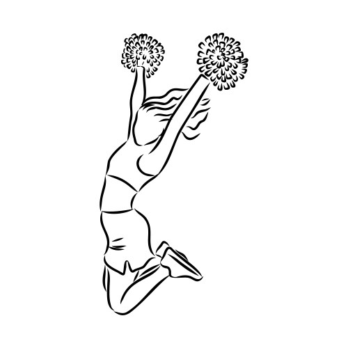 Cheerleader sketch cheerleading Vector Image