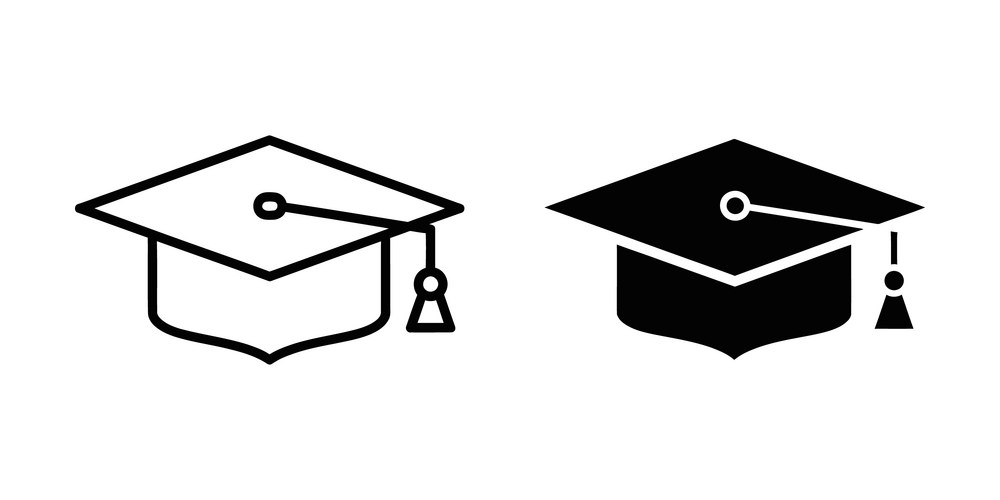 Graduation cap square tassel education symbol Vector Image