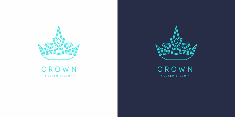 original linear image crown isolated vector image