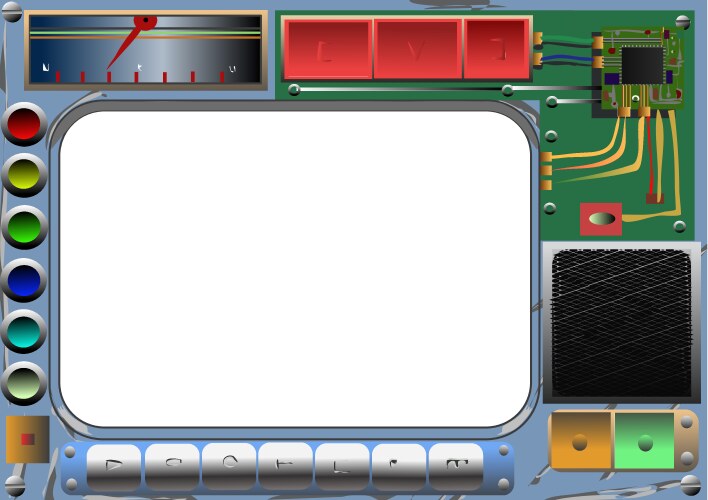 A computer frame with display to insert vector image