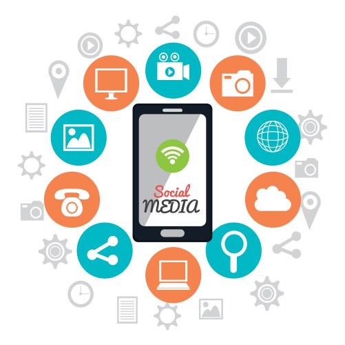 social media technology vector image