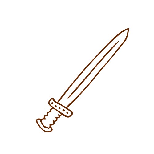 Cartoon Sword Doodle Vector Image