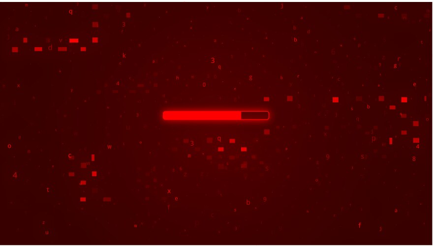 Digital tech backdrop with loading bar warning vector image
