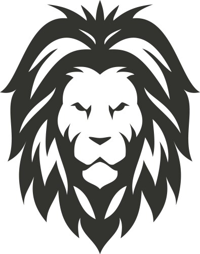 Lion black icon isolated on white Vector Image