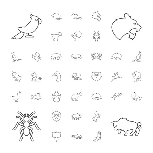 Wild icons Royalty Free Vector Image - VectorStock