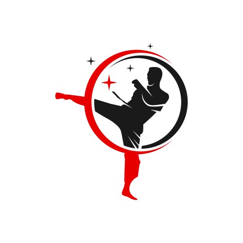 Taekwondo sports logo design Vector Image