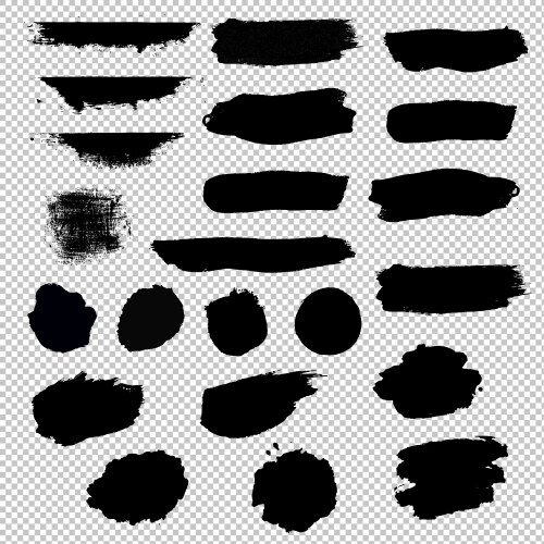 black blobs set vector image