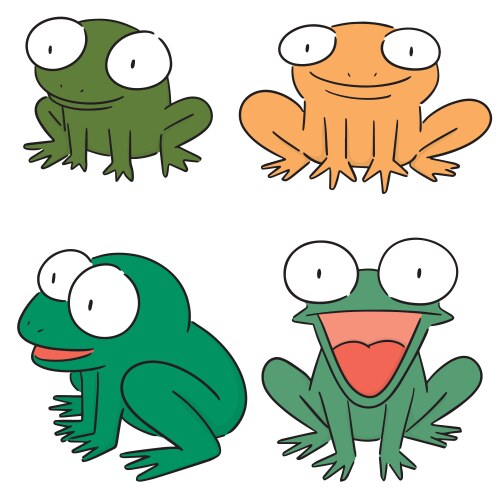 Set frog Vector Image