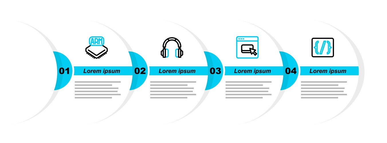Set line programming language syntax browser vektorbild