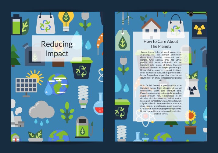 Card or flyer templates set with ecology Vector Image