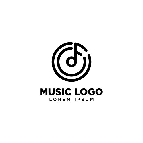 Music logo template icon design vector image