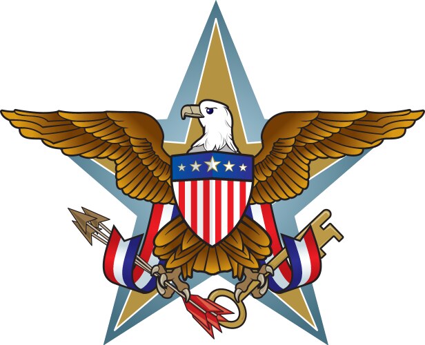 American bald eagle hold the blank ribbon for text