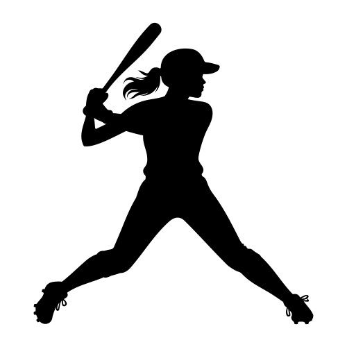 Baseball Batter Silhouette Vector Image