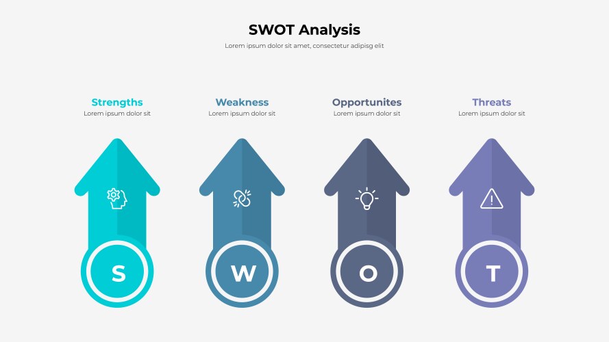 swot diagram with 4 options infographic design vector image vector image