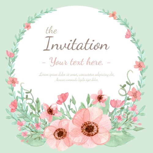 Flower invitation card Royalty Free Vector Image