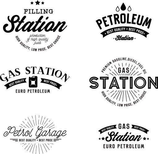 Gas station set Vector Image
