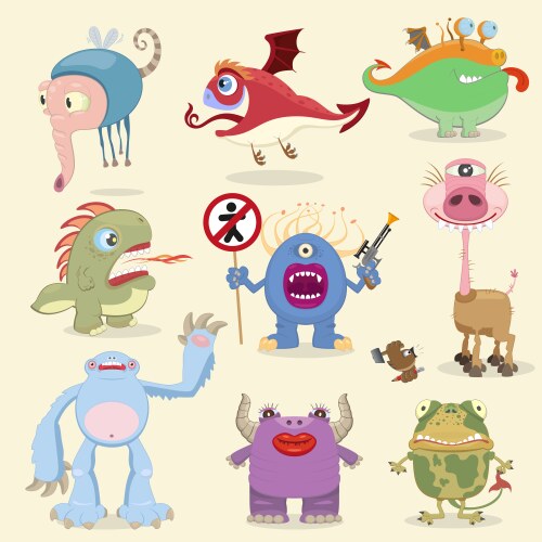 Doodle Monster Royalty Free Vector Image Vectorstock