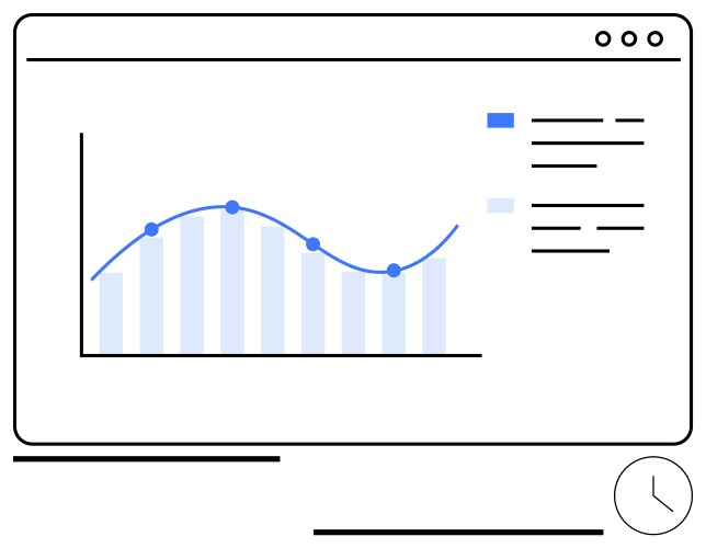 Data visualization with line graph and analytics vector image