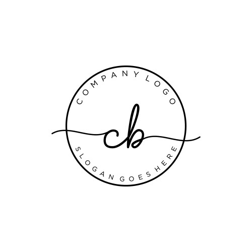 Initial cb handwriting logo with circle template Vector Image