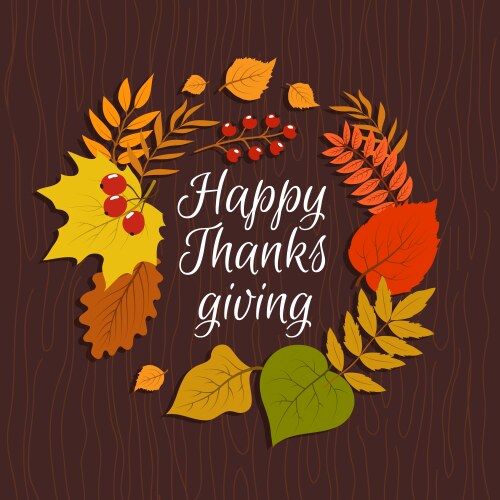 Autumn Thanksgiving Leaves Vector Image