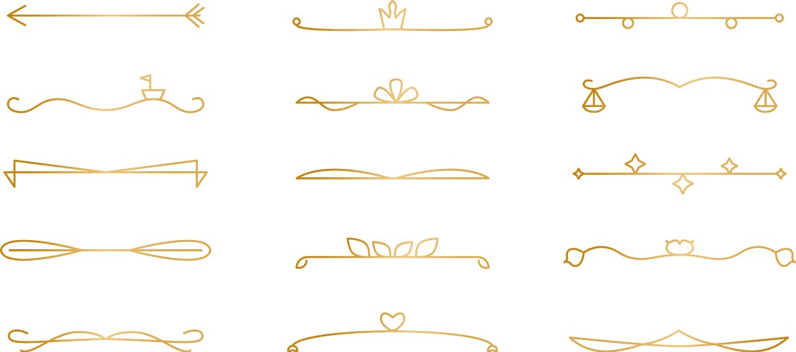 Dividers chapter decor and delimiters line set vector image