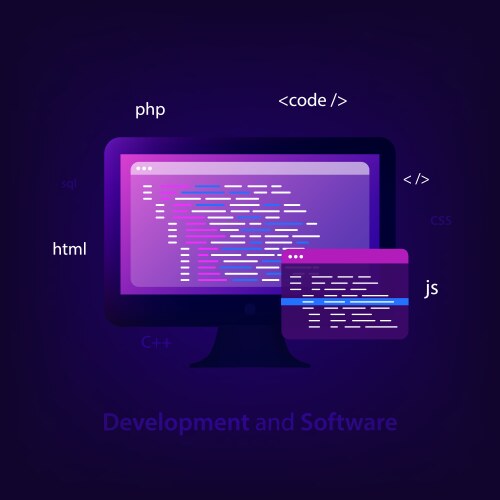 programming and coding concept vector image