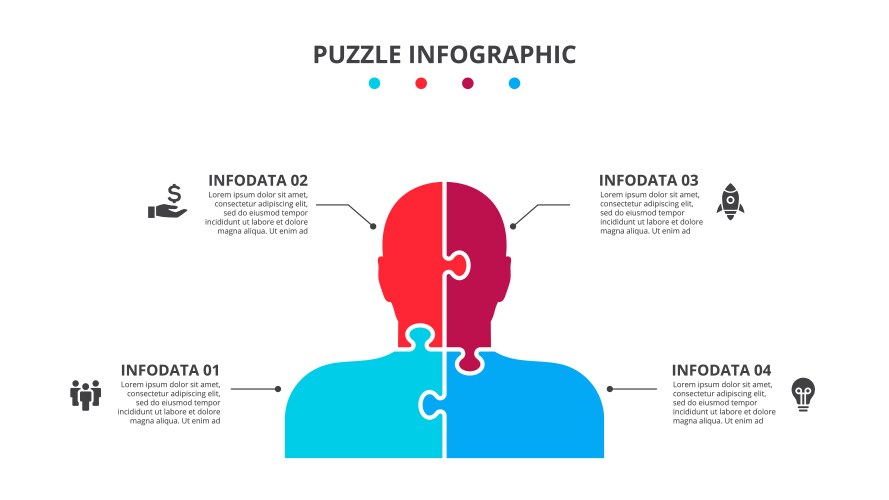 puzzle human silhouette infographics vector image