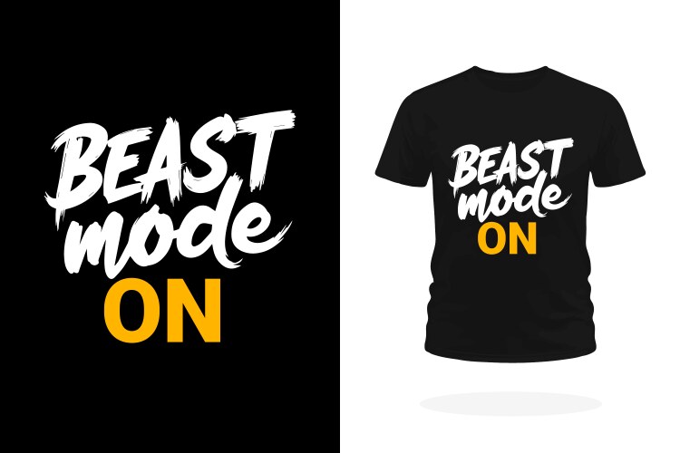Beast mode on motivational t-shirt design Vector Image