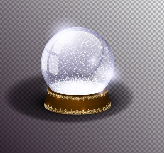 Snow globe empty template isolated Royalty Free Vector Image
