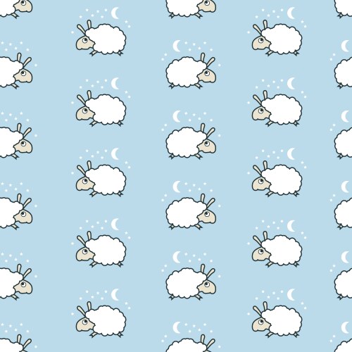 Cartoon sheep seamless pattern Royalty Free Vector Image
