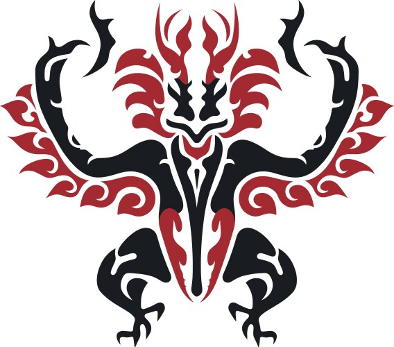 Intricate Dragon Artwork Vector Image