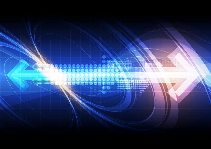Abstract blue light arrow speed power technology Vector Image